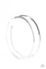 Load image into Gallery viewer, Paparazzi Earring -Size Them Up - Silver Textured Hoop Earring