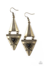 Load image into Gallery viewer, Paparazzi Earring - El Paso Edge - Brass