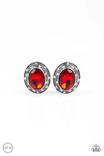 Load image into Gallery viewer, Paparazzi Earring - East Side Etiquette - Red Clip-On