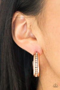 Paparazzi Earring - 5th Avenue Fashionista Copper