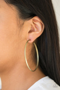 Paparazzi Earring - 5th Avenue Attitude - Brass