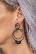 Load image into Gallery viewer, Paparazzi Earring - Retro Revolution - Black
