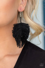 Load image into Gallery viewer, Paparazzi Earring - Hanging by a Thread - Black