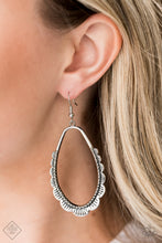 Load image into Gallery viewer, Paparazzi Earring - RUFFLE Around the Edges - Silver