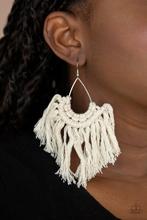 Load image into Gallery viewer, Paparazzi Earring -Wanna Piece Of MACRAME? - White