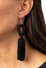 Load image into Gallery viewer, Paparazzi Earring -Tassels and Tiaras - Black