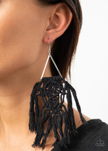 Load image into Gallery viewer, Paparazzi Earring -Modern Day Macrame - Black