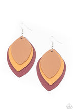 Load image into Gallery viewer, Paparazzi Earring -Light as a LEATHER - Red
