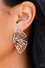 Load image into Gallery viewer, Paparazzi Earring - Butterfly Frills - Silver