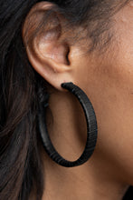 Load image into Gallery viewer, Paparazzi Earring - Leather-Clad Legend - Black