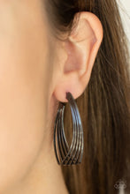 Load image into Gallery viewer, Paparazzi Earring - Industrial Illusion - Black