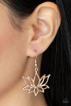 Load image into Gallery viewer, Paparazzi Earring - Lotus Ponds - Rose Gold