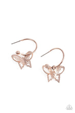 Load image into Gallery viewer, Paparazzi Earring - Butterfly Freestyle - Rose Gold

