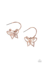 Load image into Gallery viewer, Paparazzi Earring - Butterfly Freestyle - Rose Gold