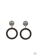Load image into Gallery viewer, Paparazzi Earring - Playfully Prairie - Black