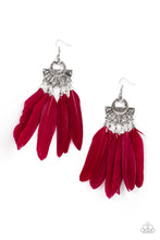 Load image into Gallery viewer, Paparazzi Earring - Plume Paradise - Red