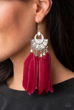 Load image into Gallery viewer, Paparazzi Earring - Plume Paradise - Red