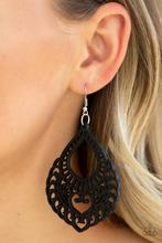 Load image into Gallery viewer, Paparazzi Earring -If You WOOD Be So Kind - Black