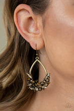 Load image into Gallery viewer, Paparazzi Earring - Crash Landing - Brass