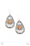 Load image into Gallery viewer, Paparazzi Earring - Floral Frill - Orange