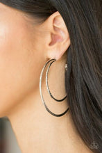 Load image into Gallery viewer, Paparazzi Earring -Drop It Like Its HAUTE - Silver Textured Hoop Earrings