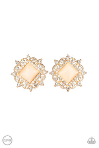 Paparazzi Earring - Get Rich Quick Gold Clip-On Earrings