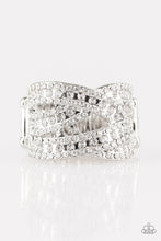 Load image into Gallery viewer, Paparazzi Ring - Back On The Glitter Track - White
