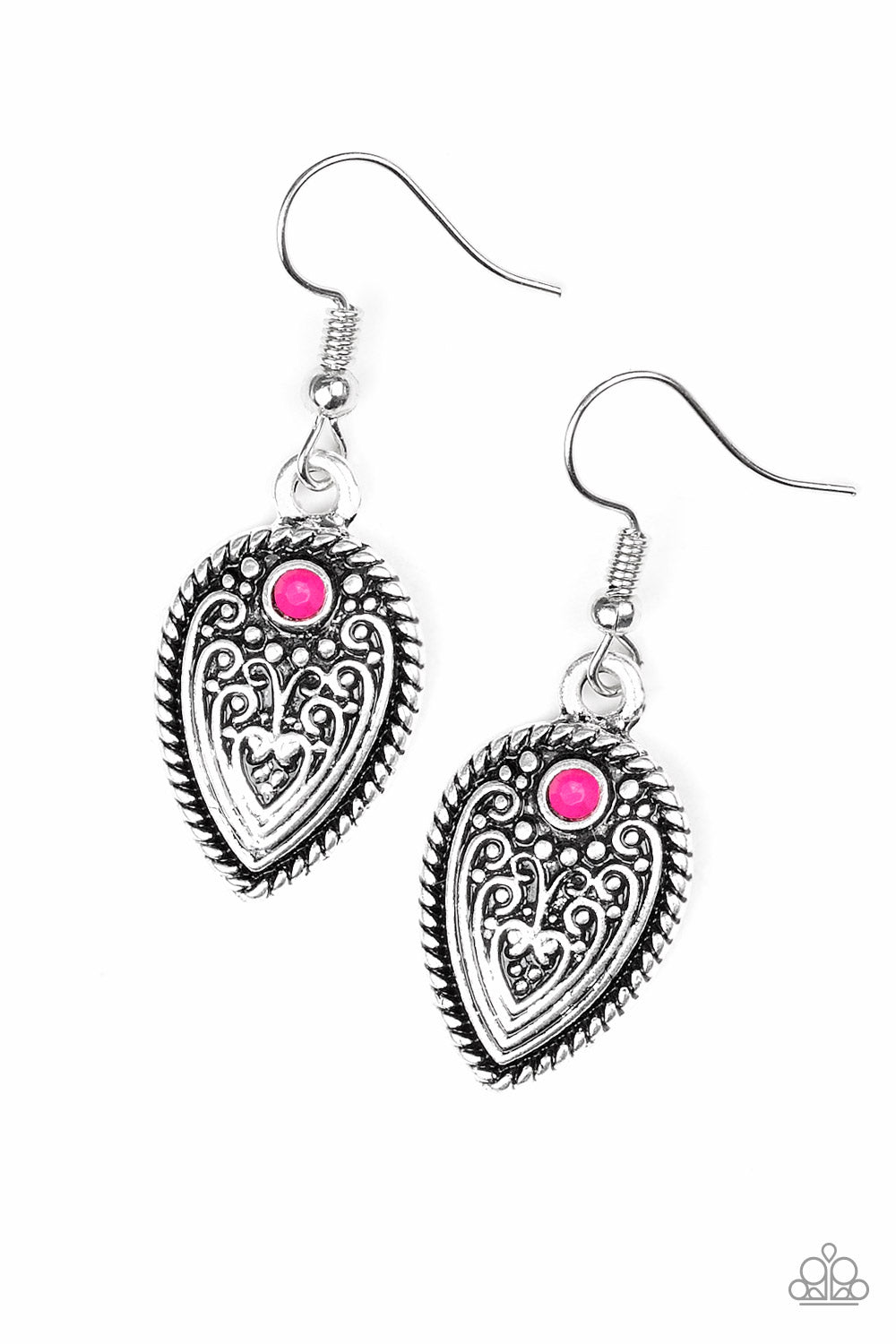 Paparazzi Earring - Distance PASTURE - Pink