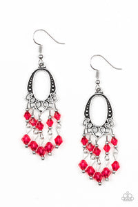 Paparazzi Earring - Not The Only Fish In The Sea - Red