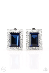 Paparazzi Earring - Crowned Couture - Blue Clip-On