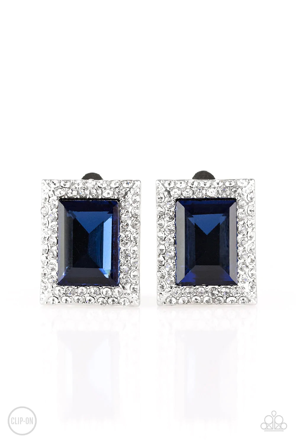 Paparazzi Earring - Crowned Couture - Blue Clip-On