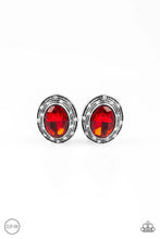 Load image into Gallery viewer, Paparazzi Earring - East Side Etiquette - Red Clip-On
