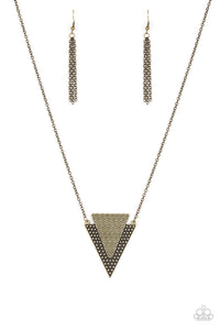 Paparazzi Necklace - Ancient Arrow - Brass