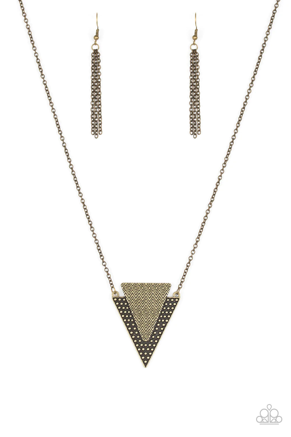 Paparazzi Necklace - Ancient Arrow - Brass