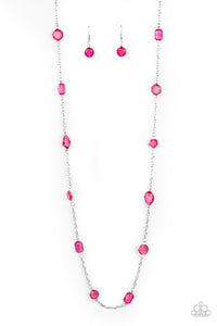 Paparazzi Necklace - Glassy Glamorous - Pink