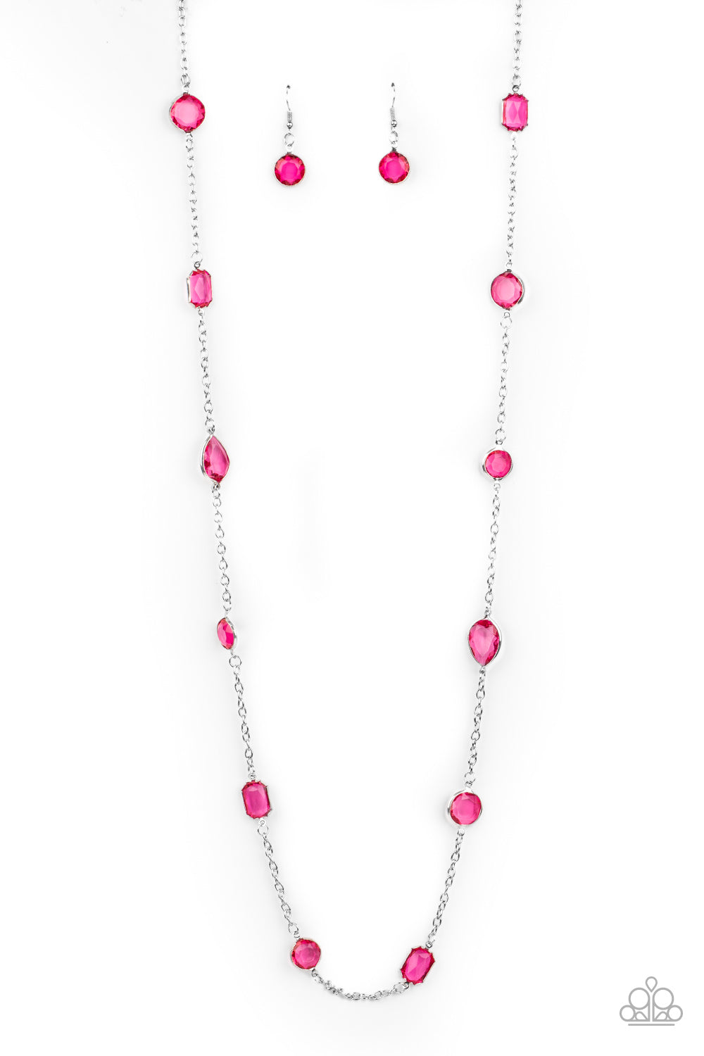 Paparazzi Necklace - Glassy Glamorous - Pink