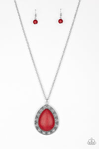 Paparazzi Necklace - Full Frontier - Red