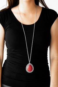Paparazzi Necklace - Full Frontier - Red