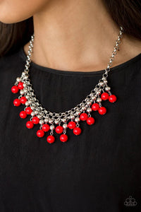Paparazzi Necklace - Friday Night Fringe - Red