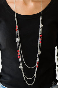 Paparazzi Necklace - Pretty Pop-tastic! - Red