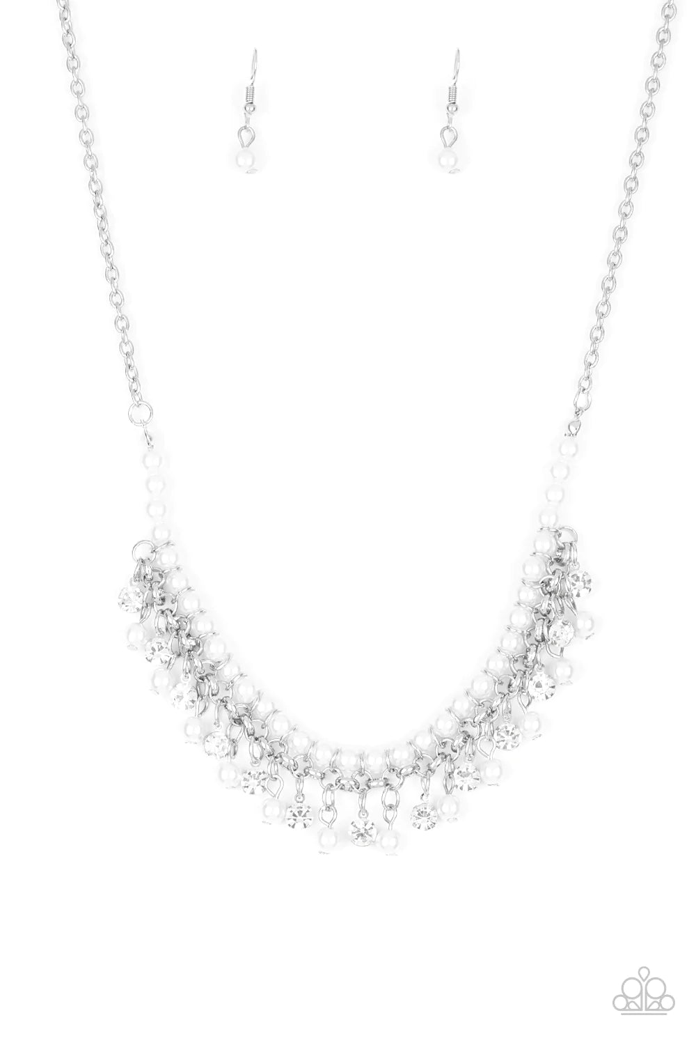Paparazzi Necklace - A Touch of CLASSY - White