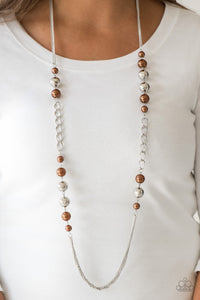 Paparazzi Necklace - Uptown Talker - Brown