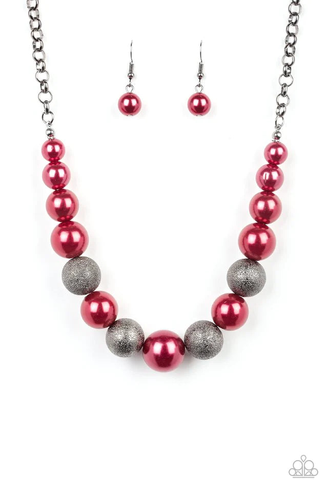 Paparazzi Necklace - Color Me CEO - Red