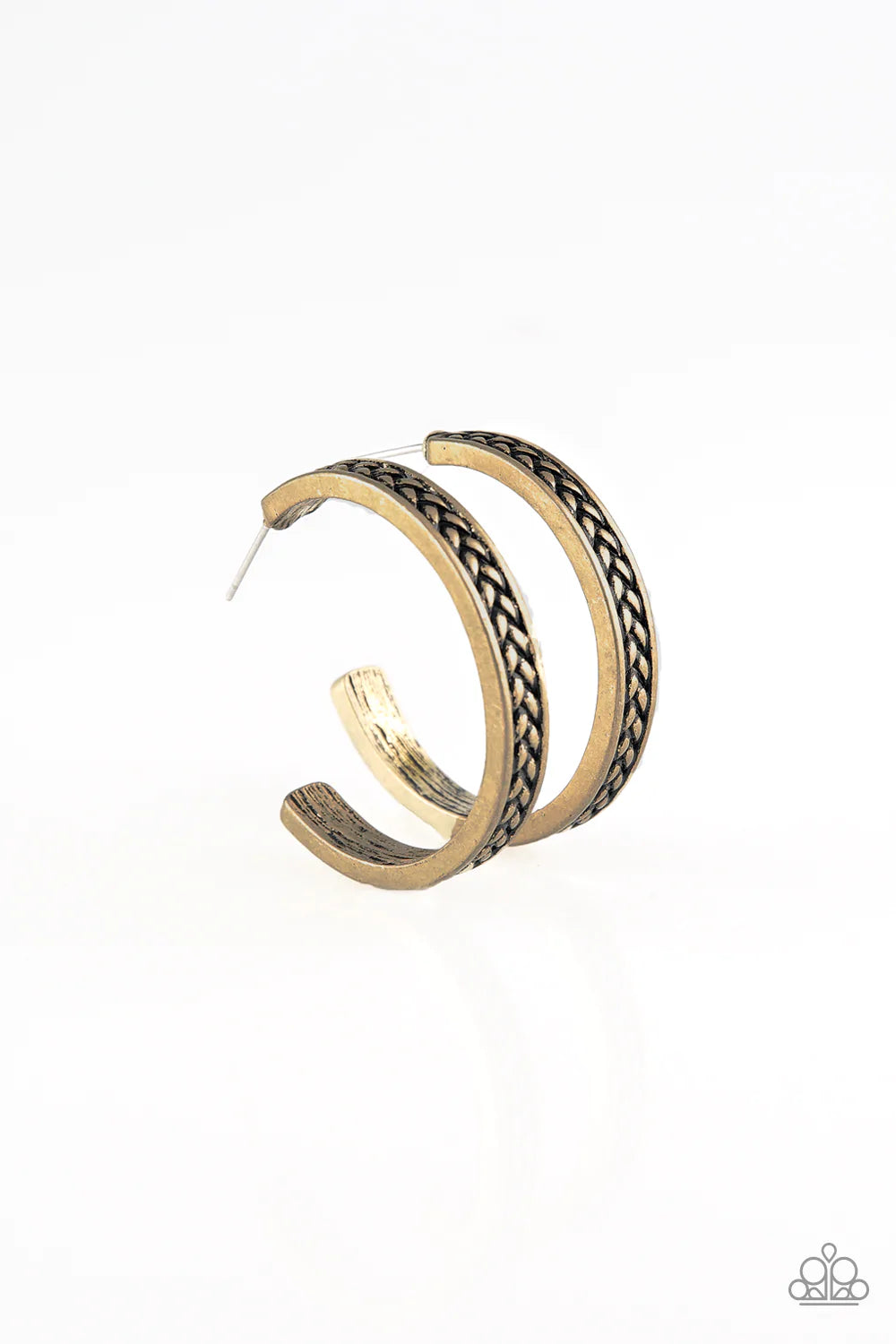 Paparazzi Earring - Rugged Retro - Brass