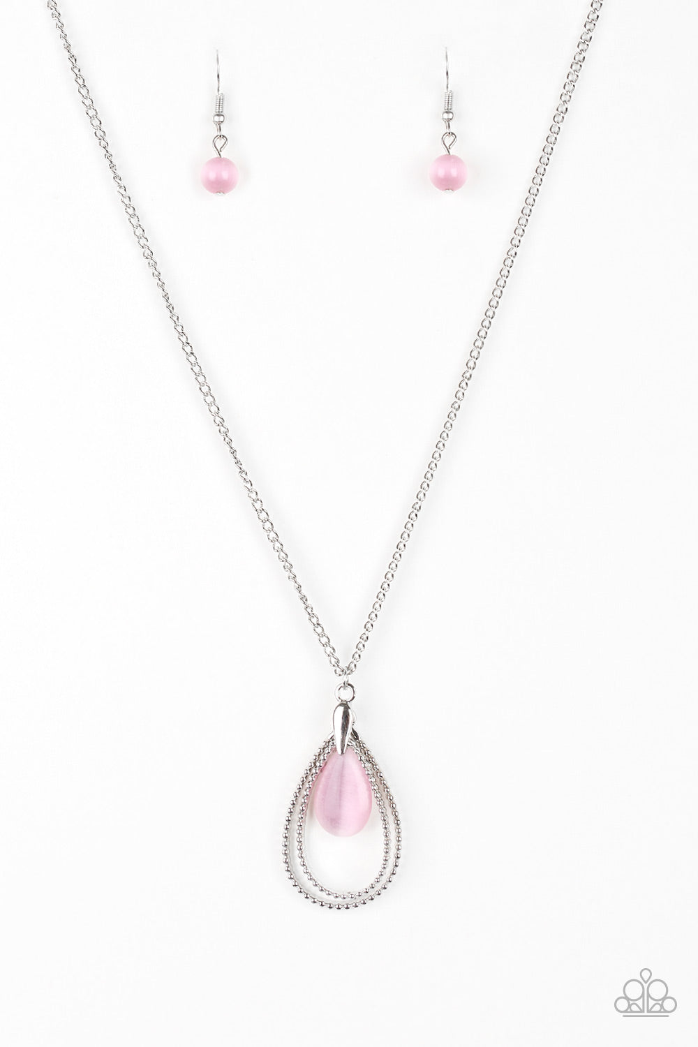 Paparazzi Necklace - Teardrop Tranquility - Pink