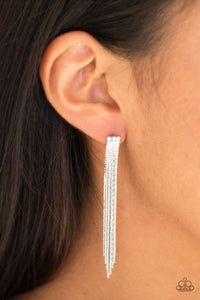 Paparazzi Earring - Night At The Oscars - Silver - White