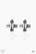Load image into Gallery viewer, Paparazzi Earring - Couture Crossover - Silver Clip-On
