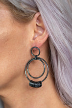 Load image into Gallery viewer, Paparazzi Earring - Retro Revolution - Black
