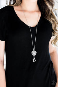 Paparazzi Necklace - Charmingly Casanova - White Lanyard