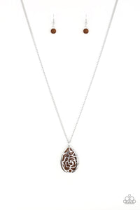 Paparazzi Necklace - Gleaming Gardens - Brown